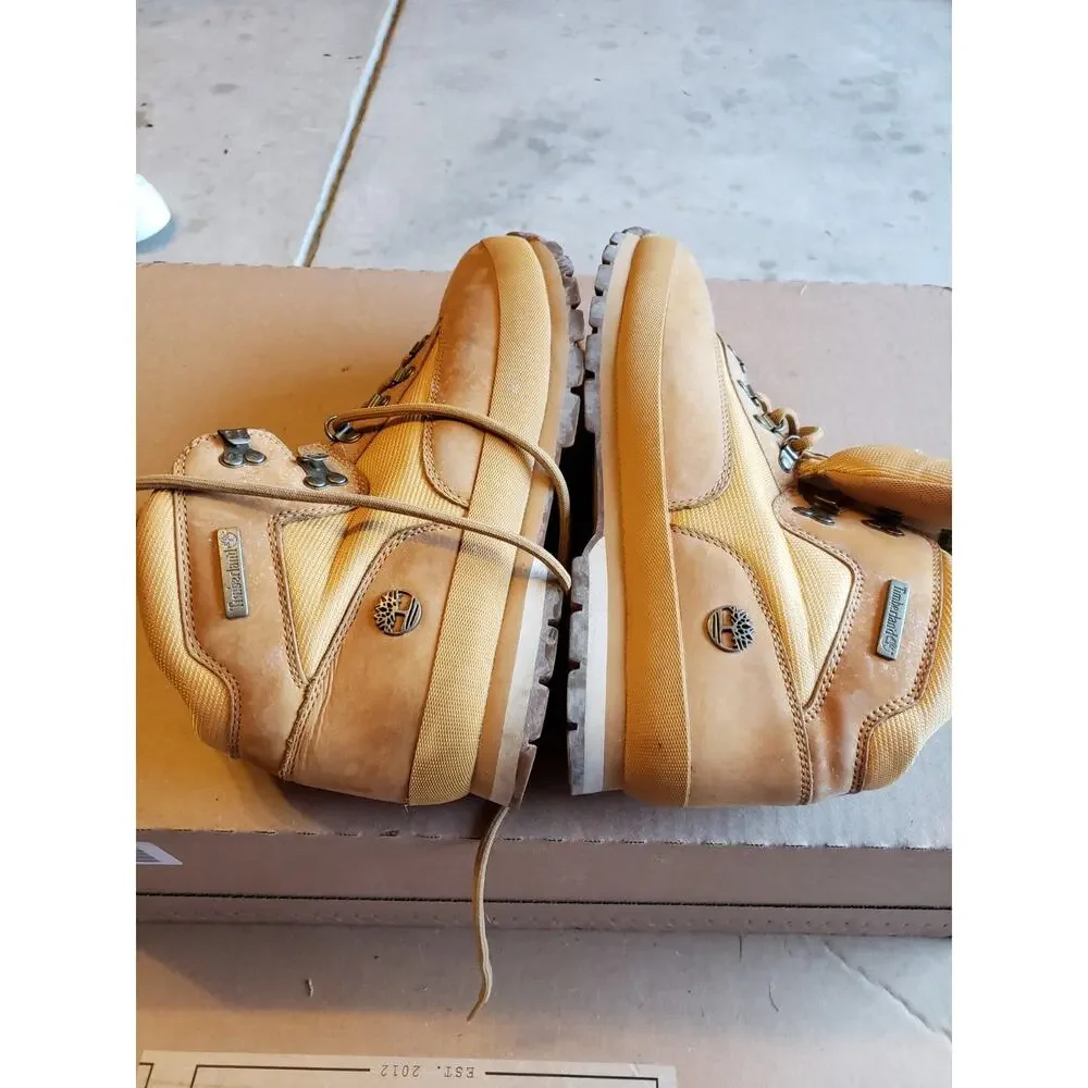 Timberland Euro Hiker Leather Mid Waterproof Boots Size 15 Mens Brown Trail
